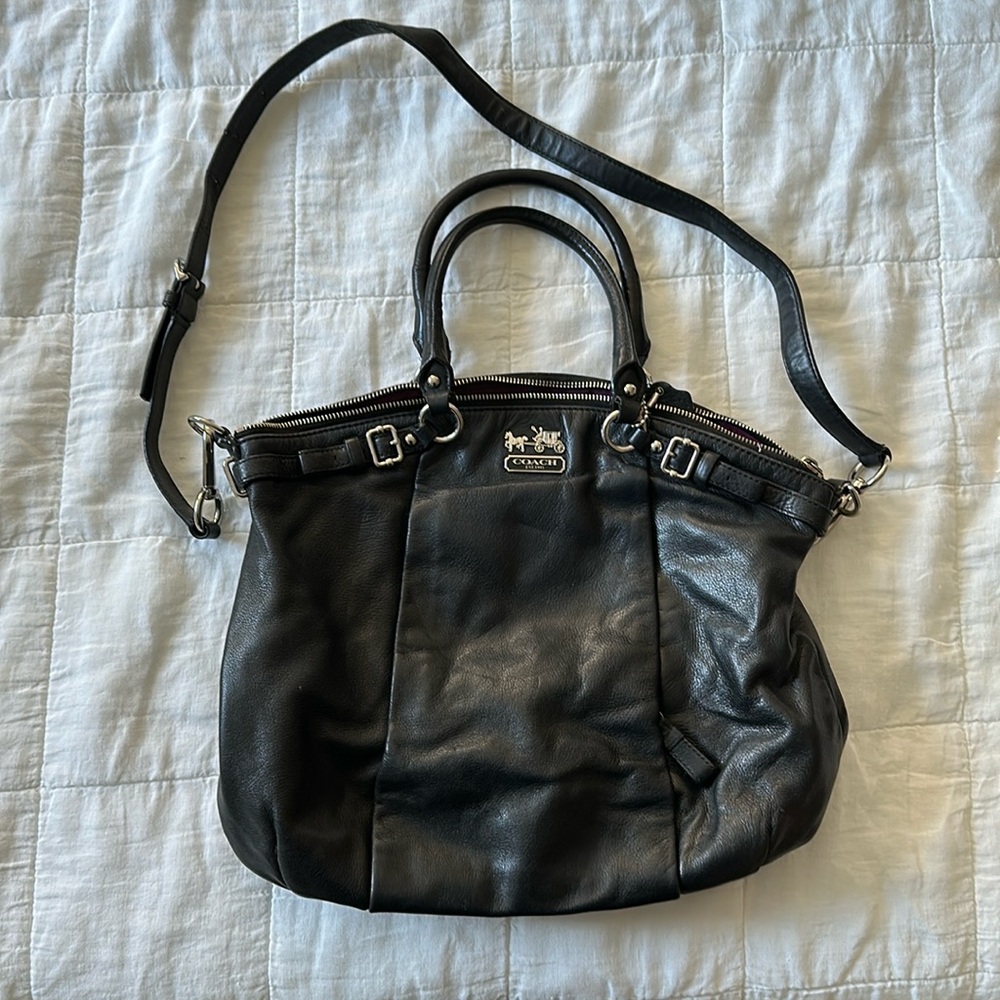 Coach black leather purse